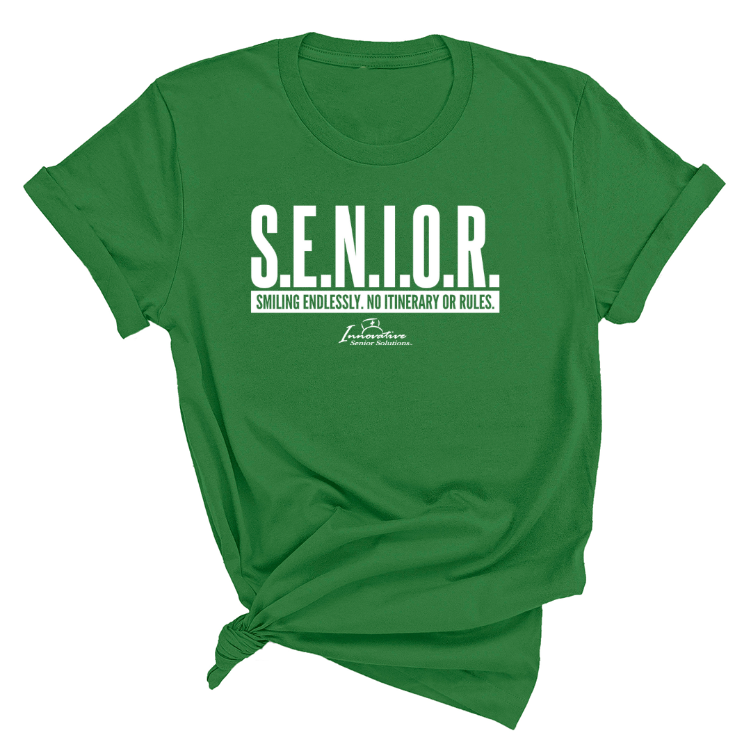 Senior (Smiling Endlessly. No Itinerary or Rules) Unisex Tee (ISS) (CUSTOMS)-CUSTOMS-The Original God Ain't Petty But I Am
