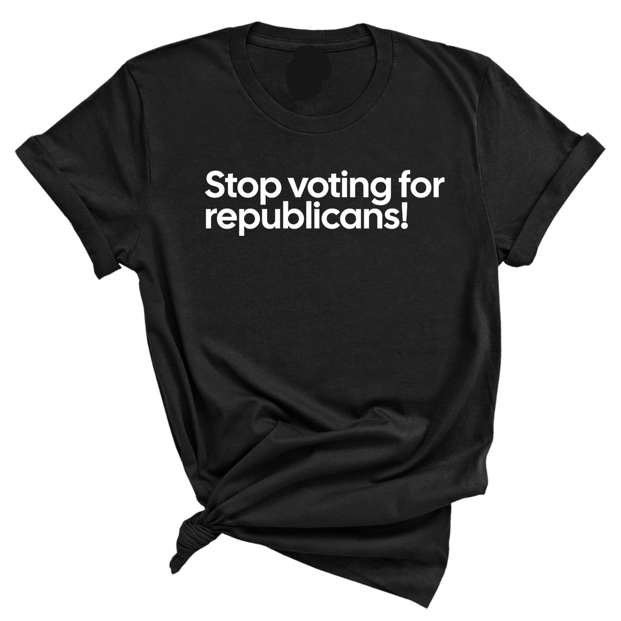 Stop Voting for Republicans Unisex Tee-T-Shirt-The Original God Ain't Petty But I Am