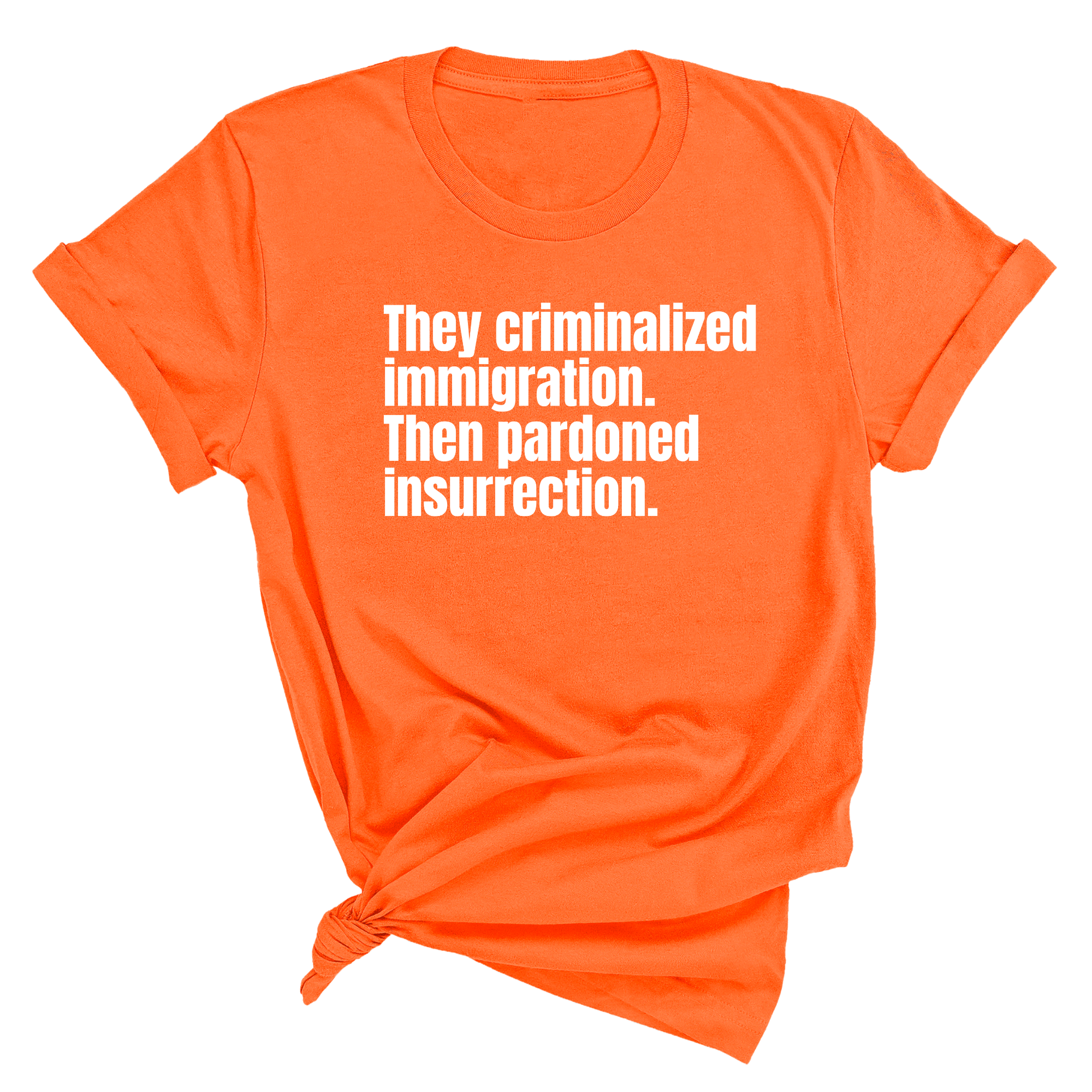 They Criminalized Immigration. Then Pardoned Insurrection Unisex Tee-T-Shirt-The Original God Ain't Petty But I Am