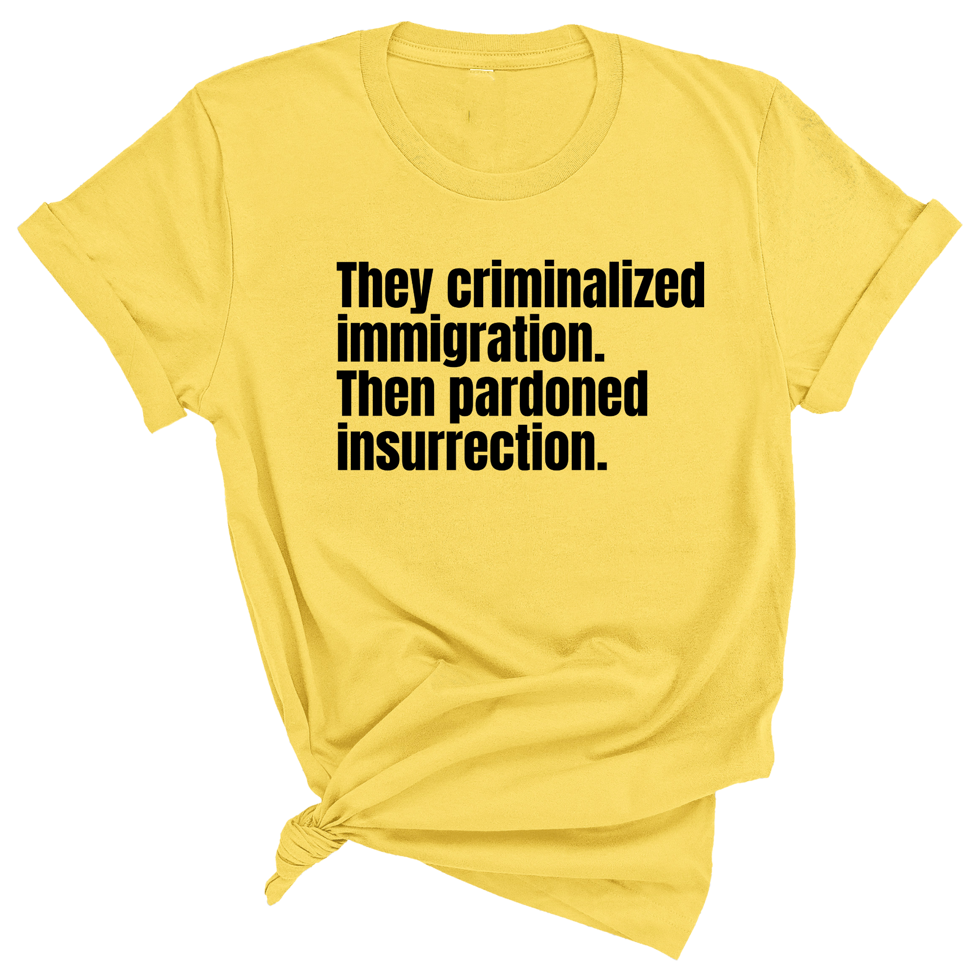 They Criminalized Immigration. Then Pardoned Insurrection Unisex Tee-T-Shirt-The Original God Ain't Petty But I Am