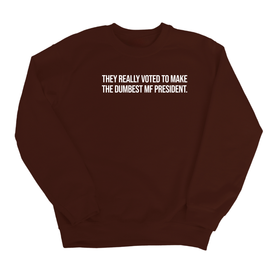 They Really Voted to Make the Dumbest MF President Unisex Sweatshirt-Sweatshirt-The Original God Ain't Petty But I Am