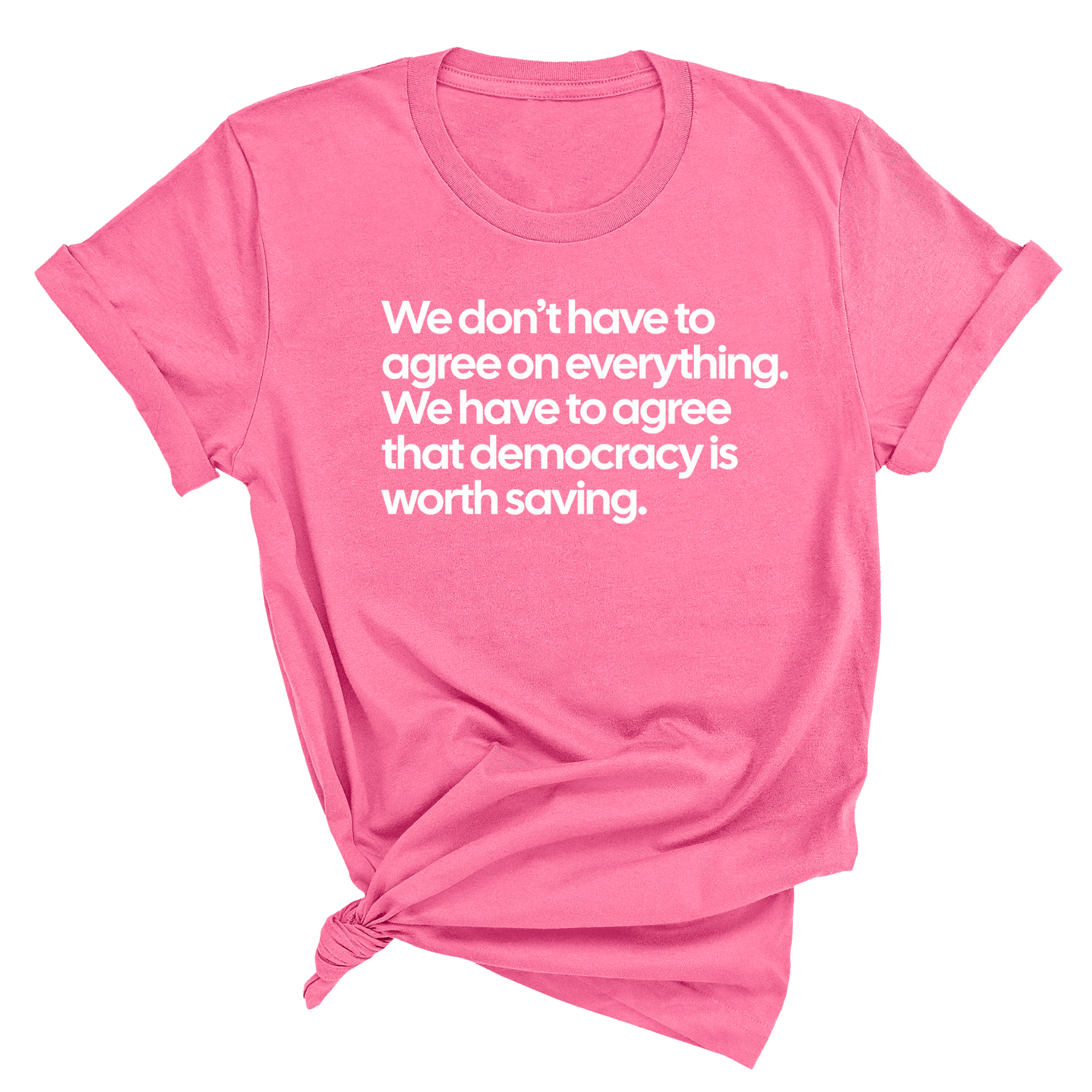 We don't have to agree on everything. We have to agree that democracy is worth saving Unisex Tee