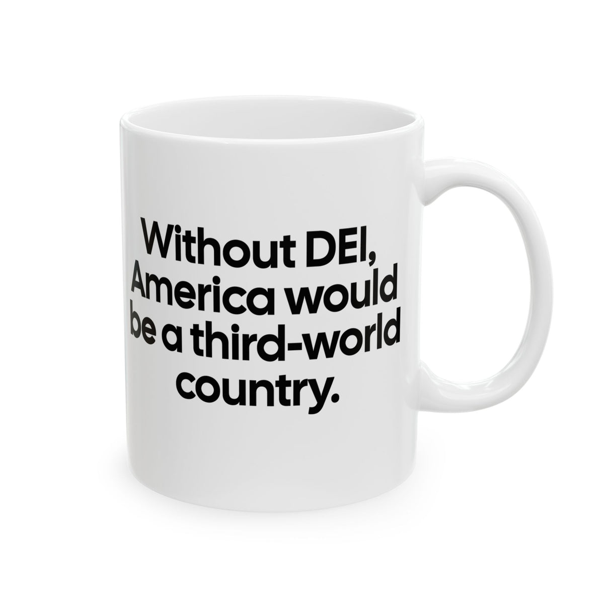 Without DEI, America Would Be a Third-World Country Mug 11oz (White & Black)-Mug-The Original God Ain't Petty But I Am