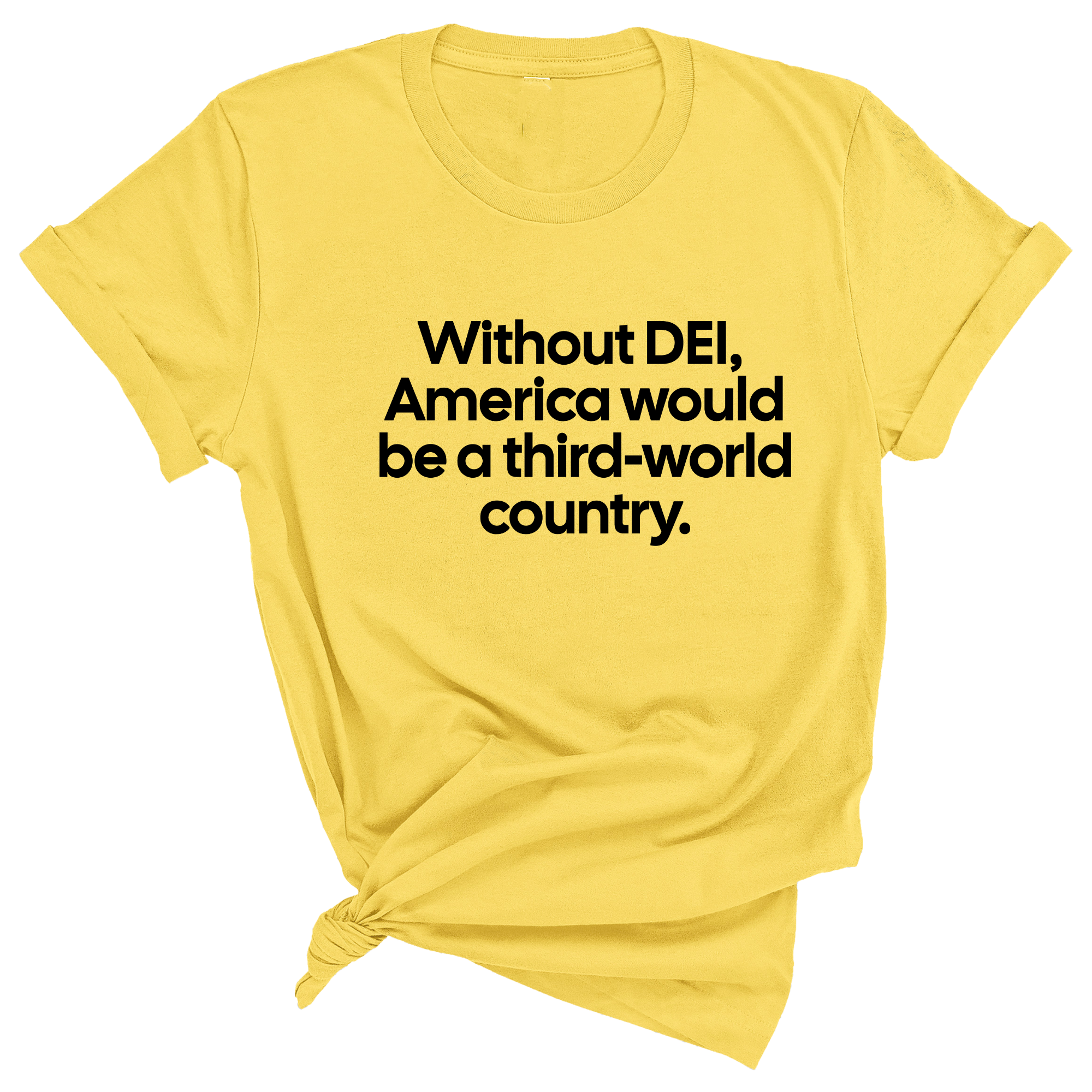 Without DEI, America Would Be a Third-World Country Unisex Tee-T-Shirt-The Original God Ain't Petty But I Am