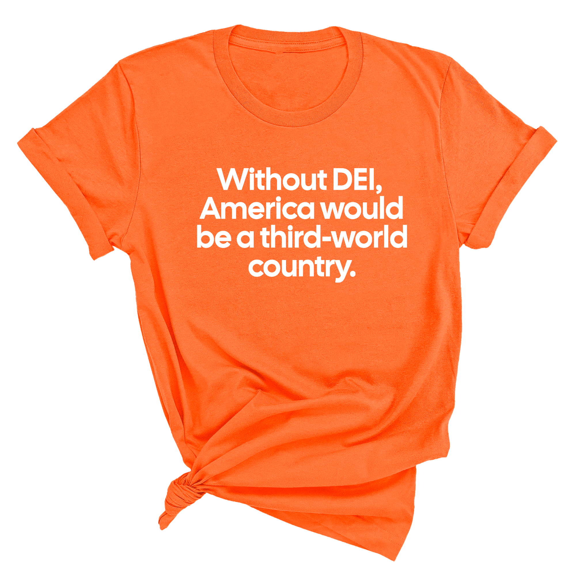 Without DEI, America Would Be a Third-World Country Unisex Tee-T-Shirt-The Original God Ain't Petty But I Am