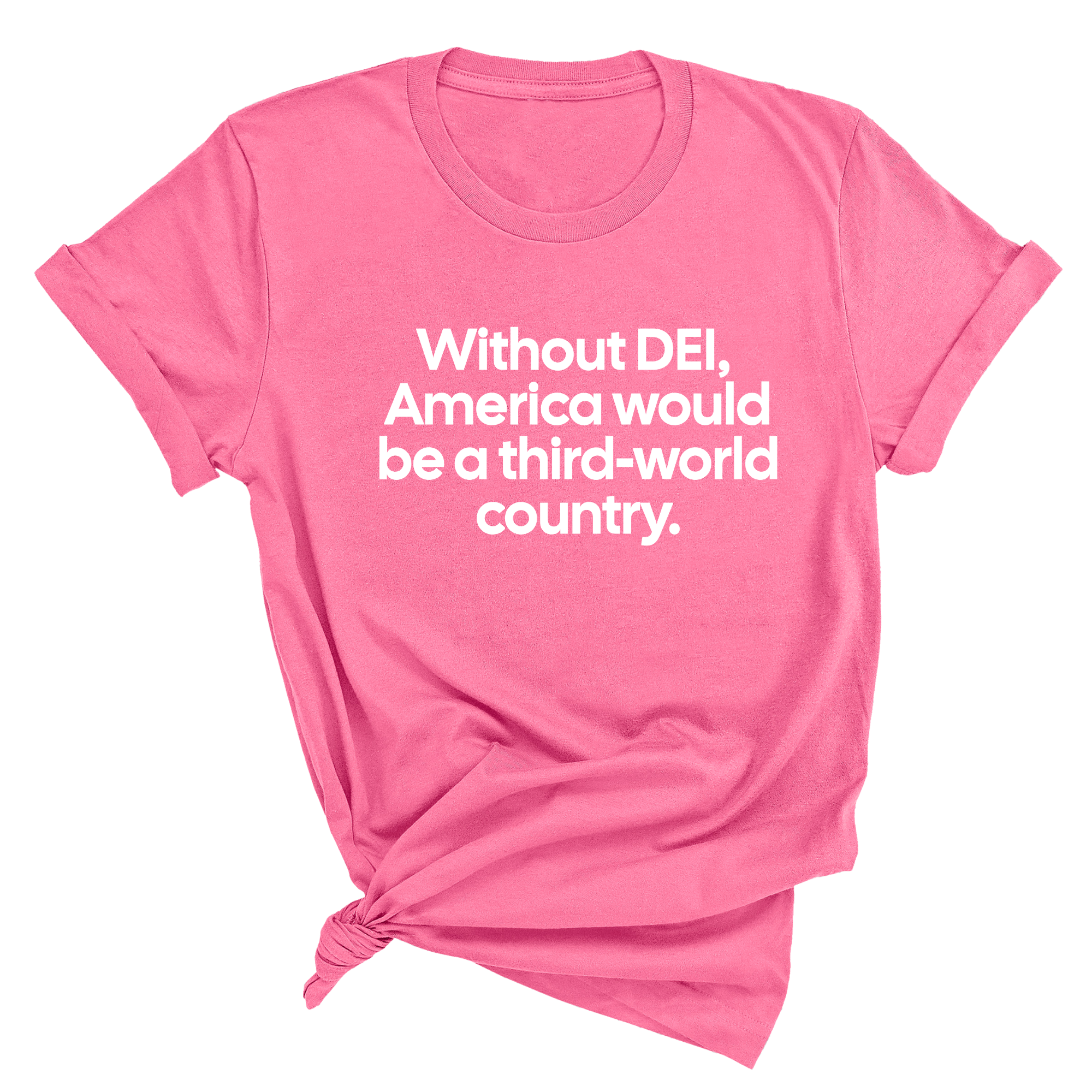 Without DEI, America Would Be a Third-World Country Unisex Tee-T-Shirt-The Original God Ain't Petty But I Am