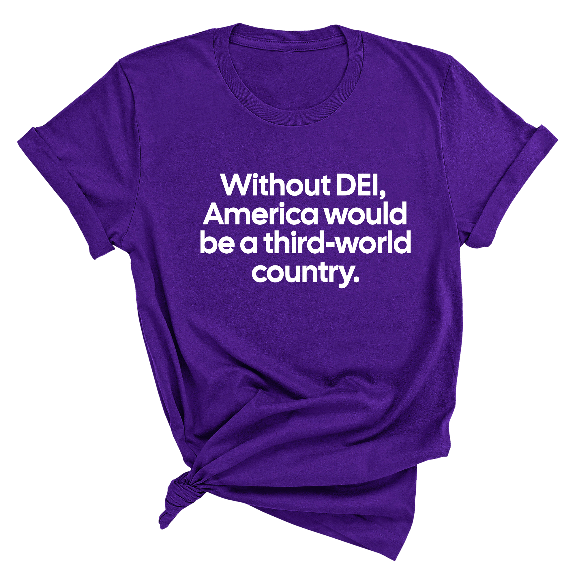 Without DEI, America Would Be a Third-World Country Unisex Tee-T-Shirt-The Original God Ain't Petty But I Am