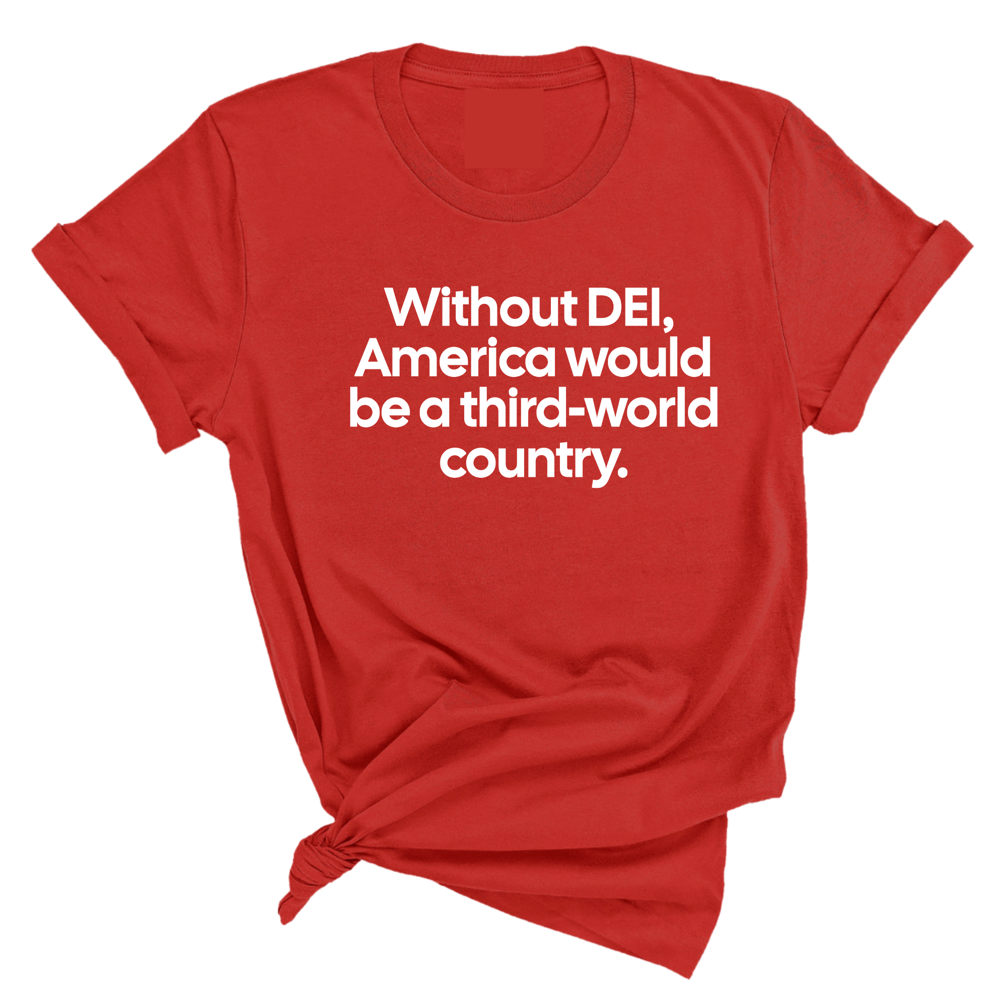 Without DEI, America Would Be a Third-World Country Unisex Tee-T-Shirt-The Original God Ain't Petty But I Am