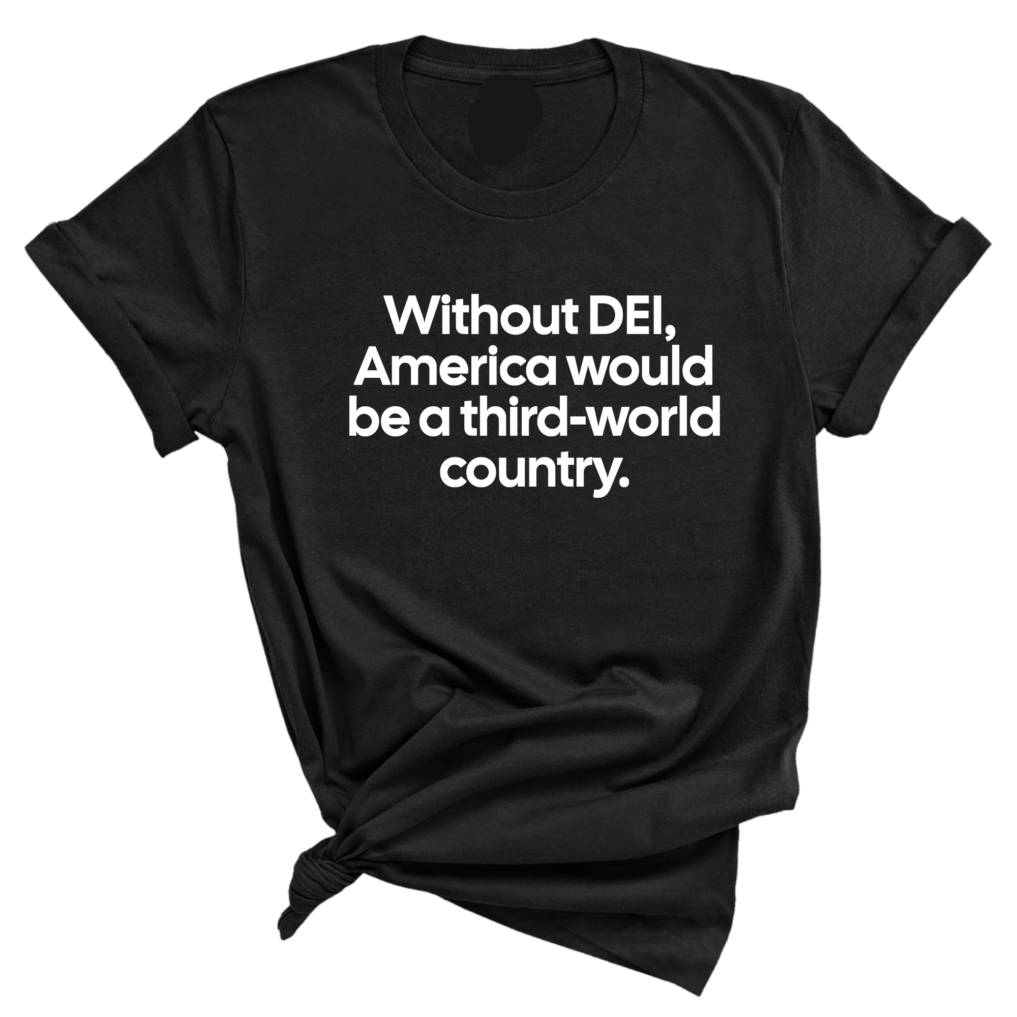 Without DEI, America Would Be a Third-World Country Unisex Tee-T-Shirt-The Original God Ain't Petty But I Am