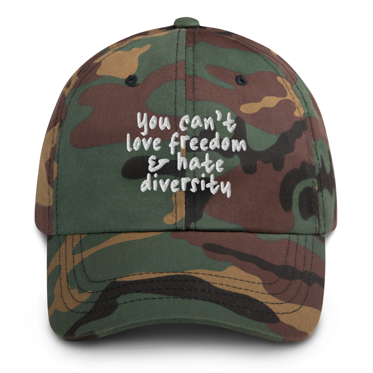 You Can't Love Freedom and Hate Diversity Dad hat-The Original God Ain't Petty But I Am