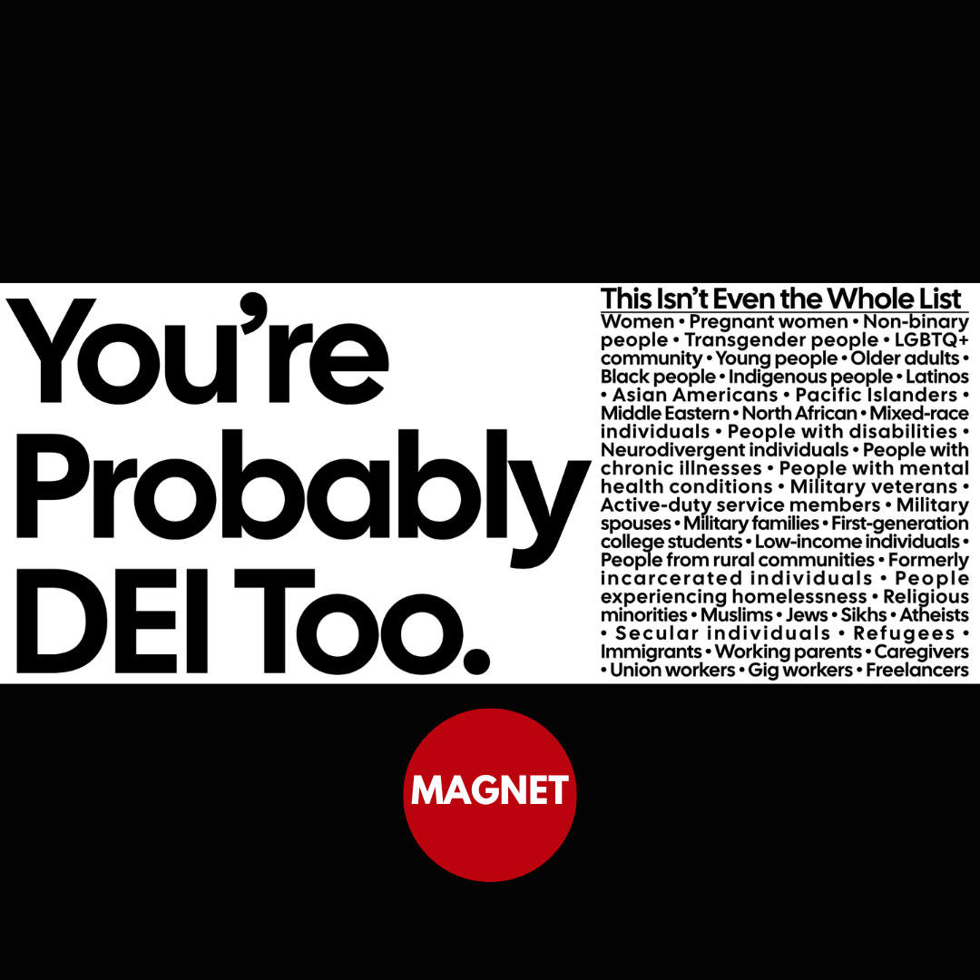 You're Probably DEI Too White & Black Large Magnet-Magnet-The Original God Ain't Petty But I Am