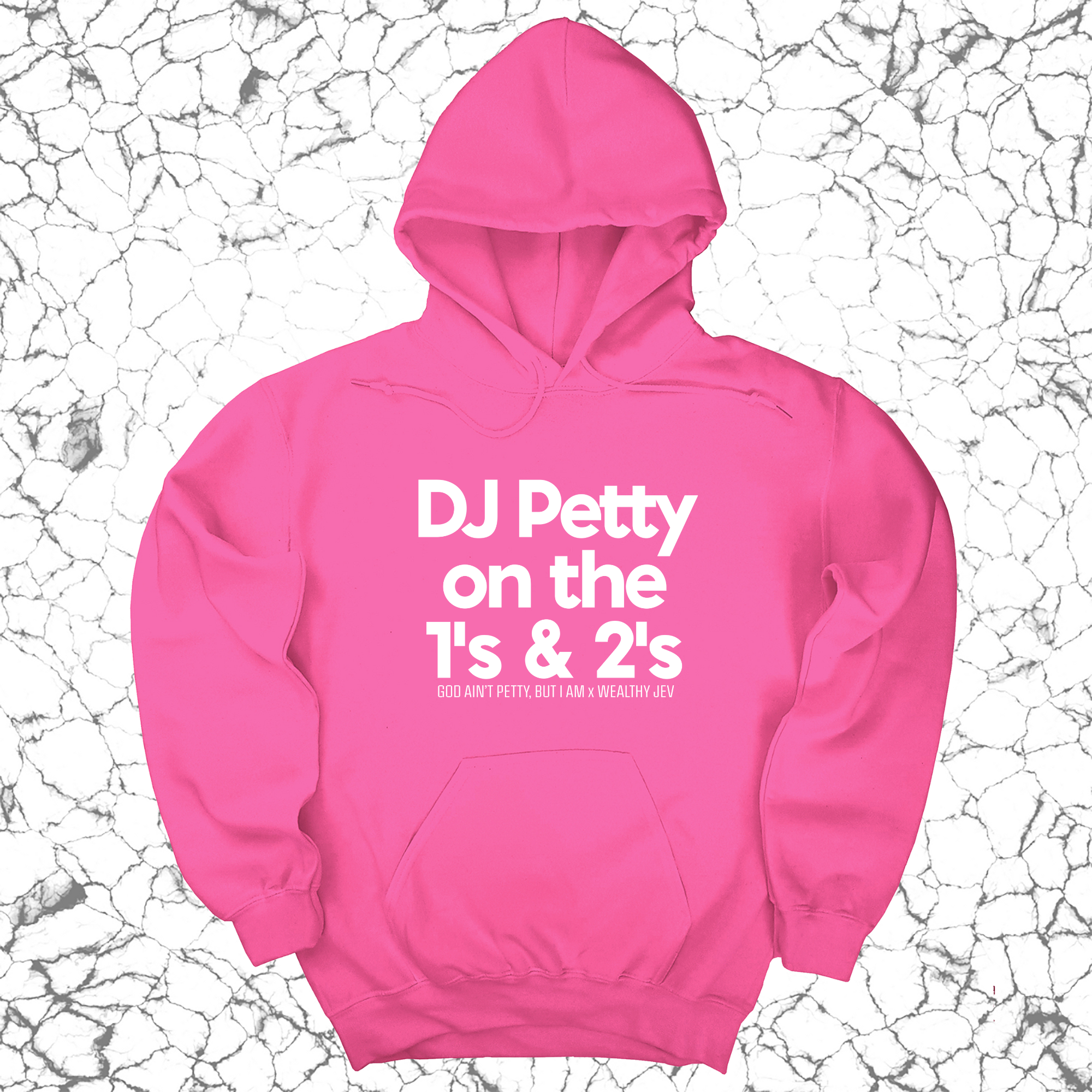 *HOODIE* DJ Petty on the 1's & 2's Unisex Hoodie (God Ain't Petty, but I Am x Wealthy Jev Collab)-Hoodie-The Original God Ain't Petty But I Am