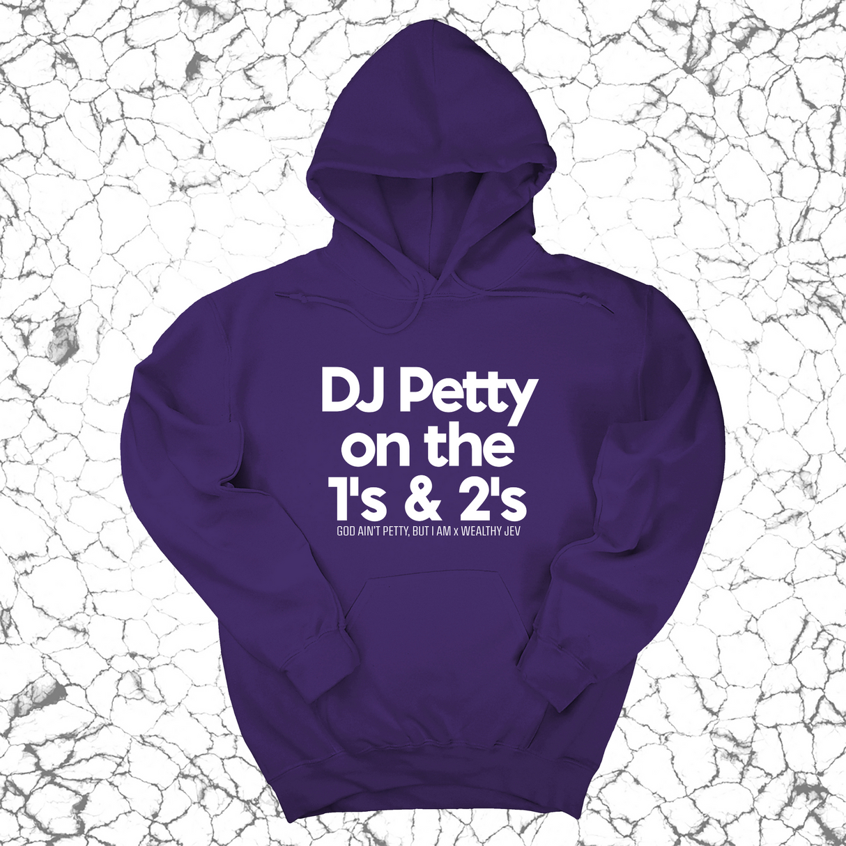 *HOODIE* DJ Petty on the 1's & 2's Unisex Hoodie (God Ain't Petty, but I Am x Wealthy Jev Collab)-Hoodie-The Original God Ain't Petty But I Am
