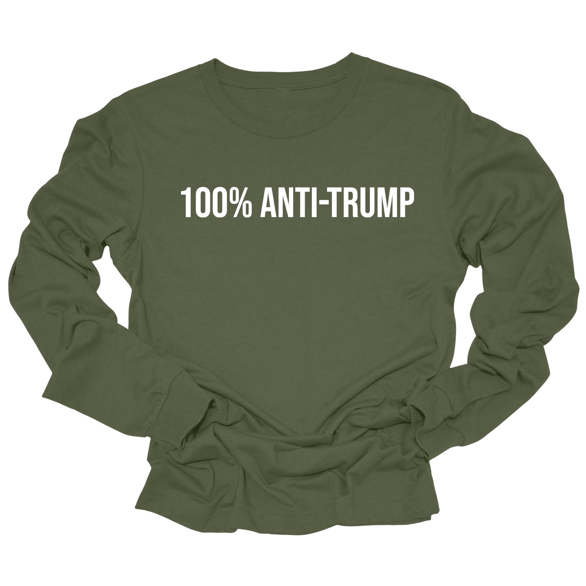 100 Percent Anti-Trump Unisex Long Sleeved Tee-Long Sleeved T-Shirt-The Original God Ain't Petty But I Am