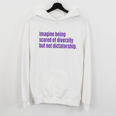 $20 Stockroom Exclusive Hoodie — Imagine Being Scared of Diversity But Not Dictatorship-Hoodie-The Original God Ain't Petty But I Am