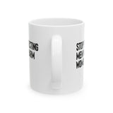 Stop Protecting Men Who Harm Women Mug 11oz (White & Black)