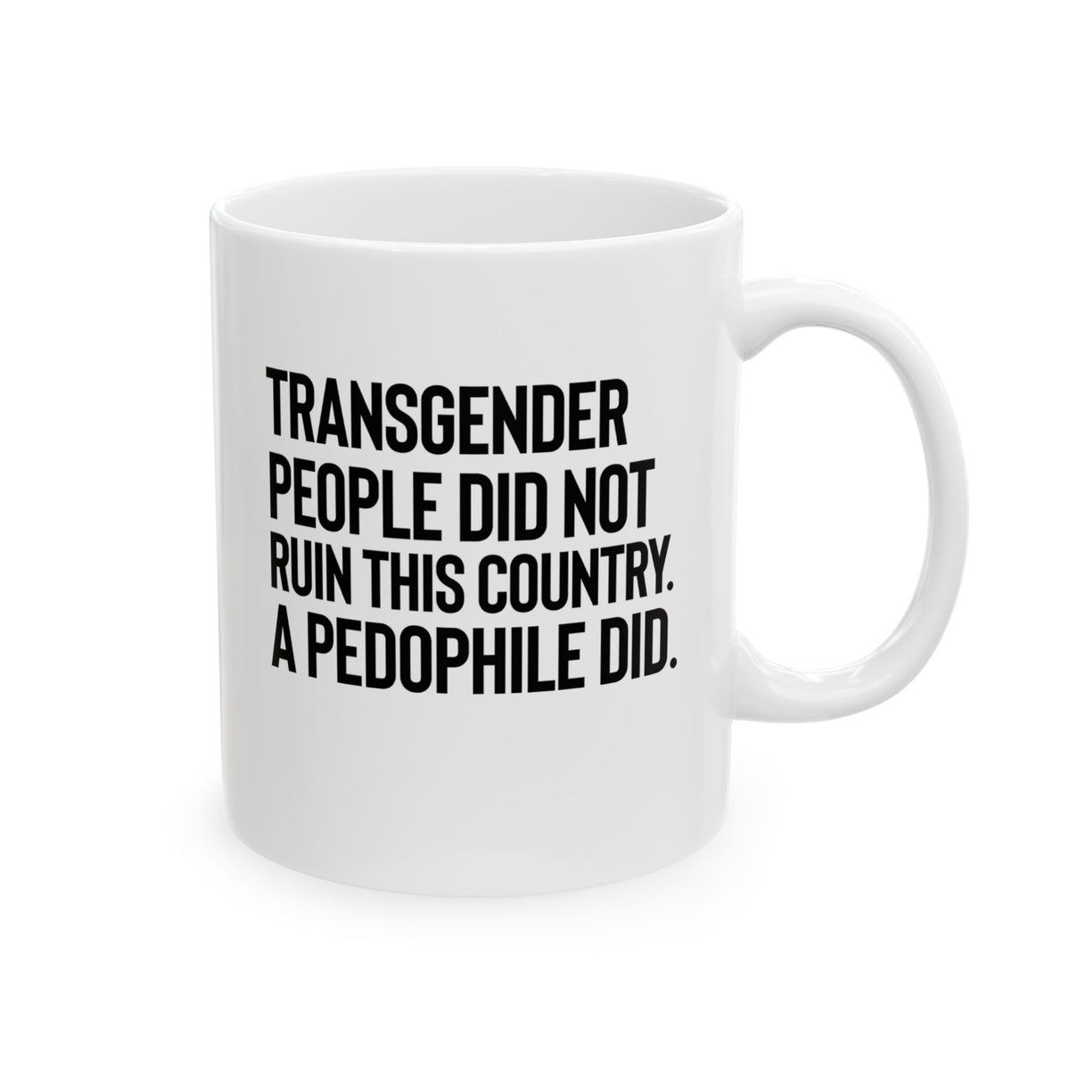 Transgender People Did Not Ruin This Country. A Pedophile Did Mug 11oz (White & Black)