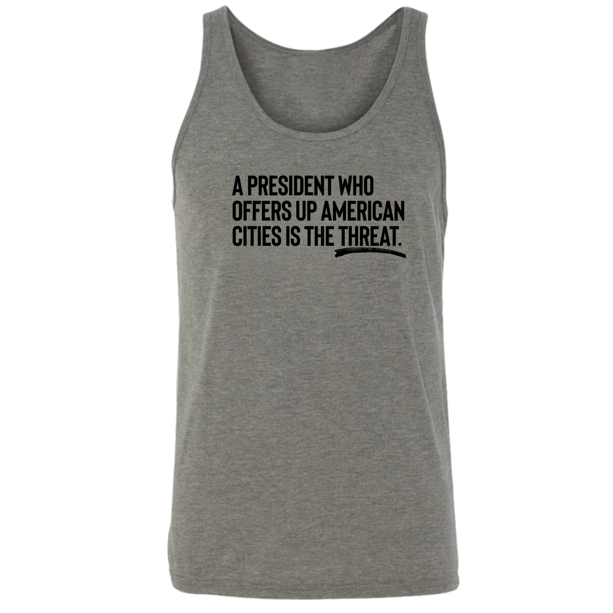 A President Who Offers Up American Cities Is the Threat Unisex Tank Top-T-Shirt-The Original God Ain't Petty But I Am