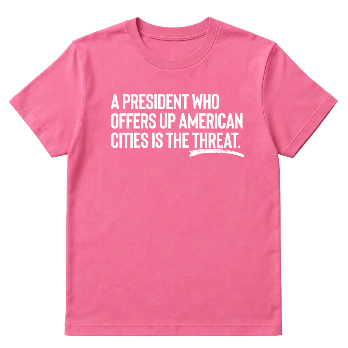 A President Who Offers Up American Cities Is the Threat Unisex Tee-T-Shirt-The Original God Ain't Petty But I Am