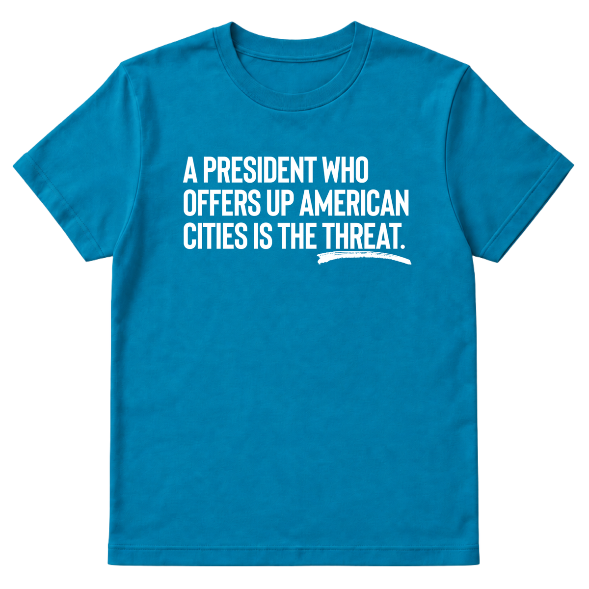A President Who Offers Up American Cities Is the Threat Unisex Tee-T-Shirt-The Original God Ain't Petty But I Am