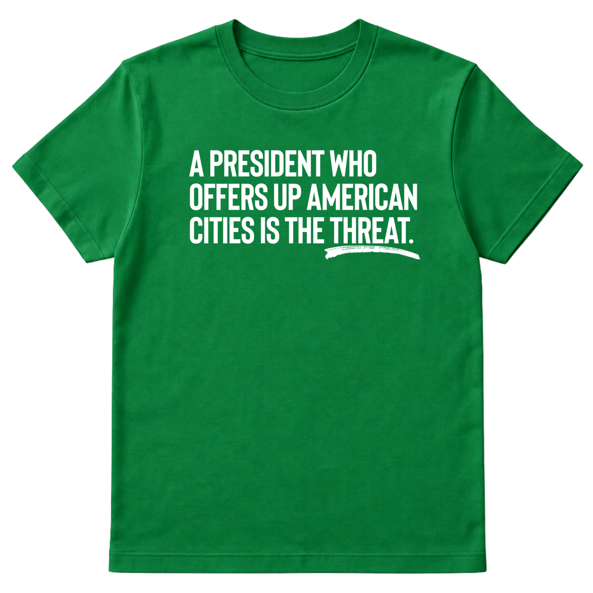 A President Who Offers Up American Cities Is the Threat Unisex Tee-T-Shirt-The Original God Ain't Petty But I Am