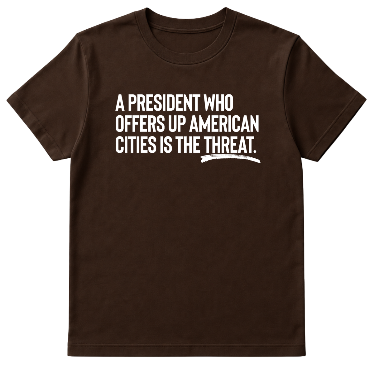 A President Who Offers Up American Cities Is the Threat Unisex Tee-T-Shirt-The Original God Ain't Petty But I Am