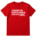 A President Who Offers Up American Cities Is the Threat Unisex Tee-T-Shirt-The Original God Ain't Petty But I Am