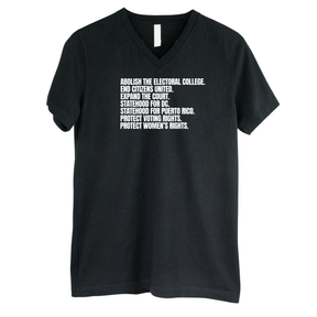 Abolish The Electoral College *BLACK V-NECK* Unisex Tee-T-Shirt-The Original God Ain't Petty But I Am