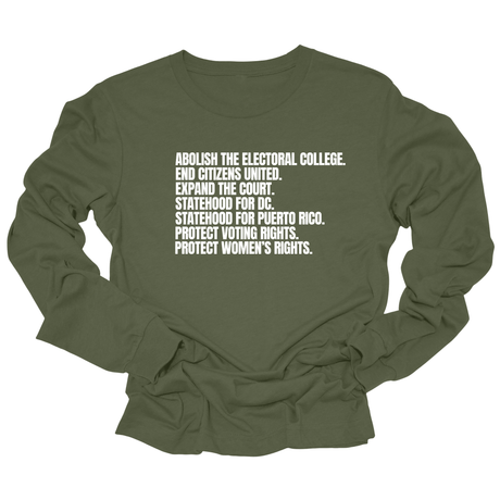 Abolish The Electoral College Unisex Long Sleeved Tee-Long Sleeved T-Shirt-The Original God Ain't Petty But I Am