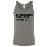 Ain’t No Innocent Man Out Here Blocking the Epstein List Unisex Tank Top-T-Shirt-The Original God Ain't Petty But I Am
