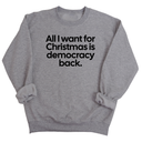 All I Want for Christmas Is Democracy Back Unisex Sweatshirt-Sweatshirt-The Original God Ain't Petty But I Am