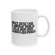 America Doesn’t Have an Immigrant Problem. It Has an Angry White Man With a Gun Problem Mug 11oz (White & Black)-Mug-The Original God Ain't Petty But I Am