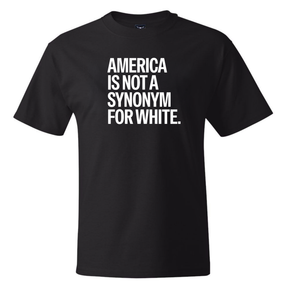 America Is Not a Synonym for White *BLACK TALL TEE* Unisex Tee-T-Shirt-The Original God Ain't Petty But I Am