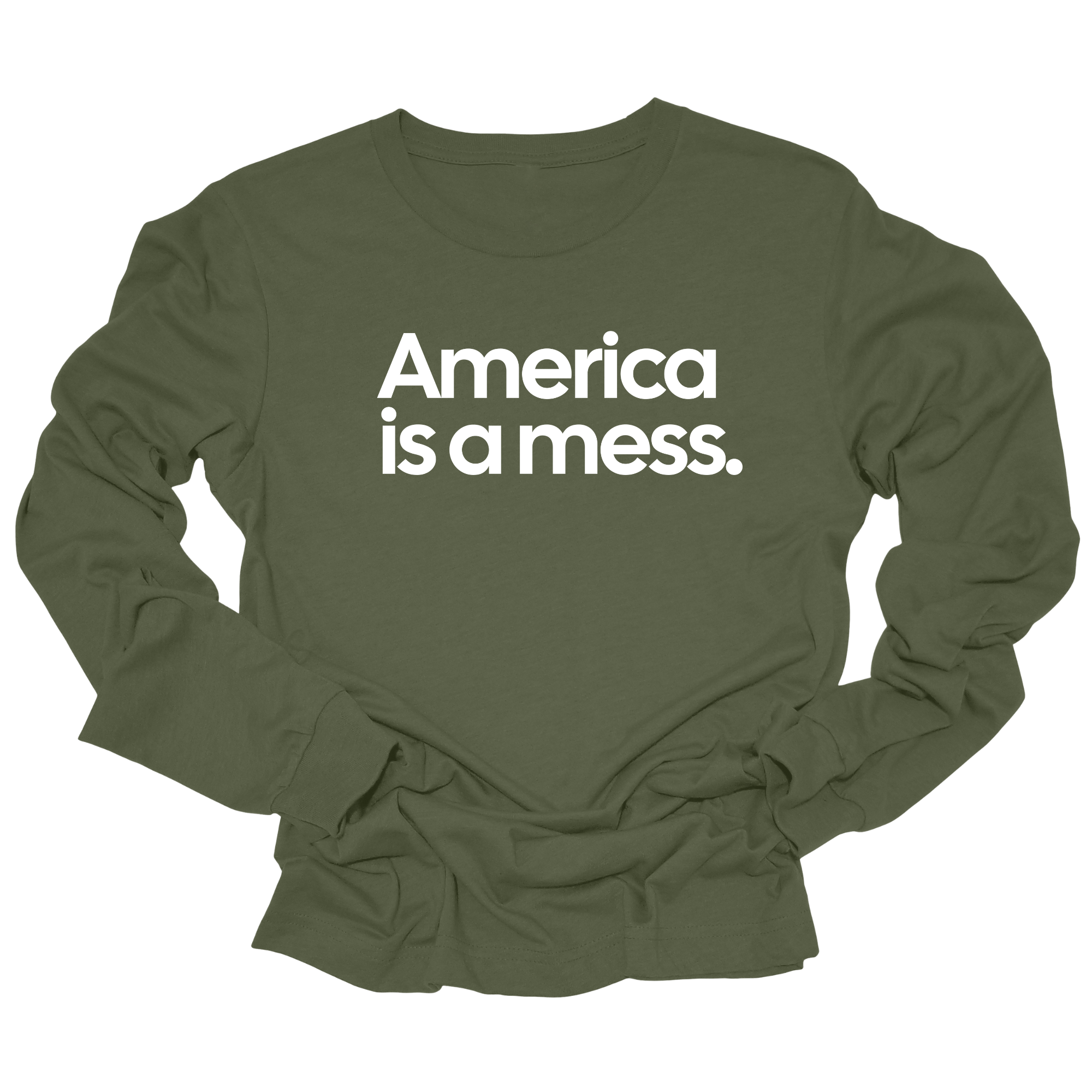 America Is a Mess Unisex Long Sleeved Tee-Long Sleeved T-Shirt-The Original God Ain't Petty But I Am