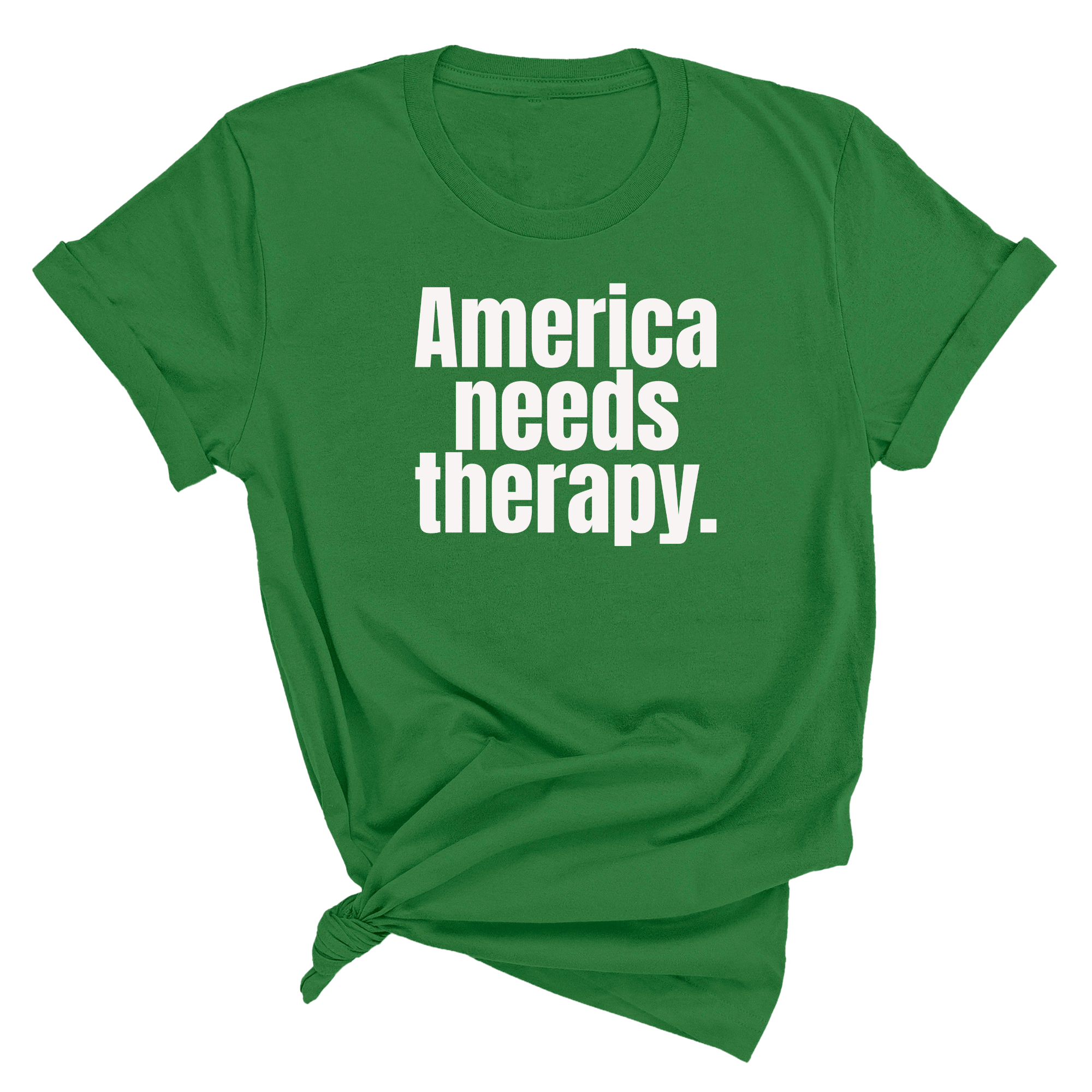 America Needs Therapy Unisex Tee-T-Shirt-The Original God Ain't Petty But I Am
