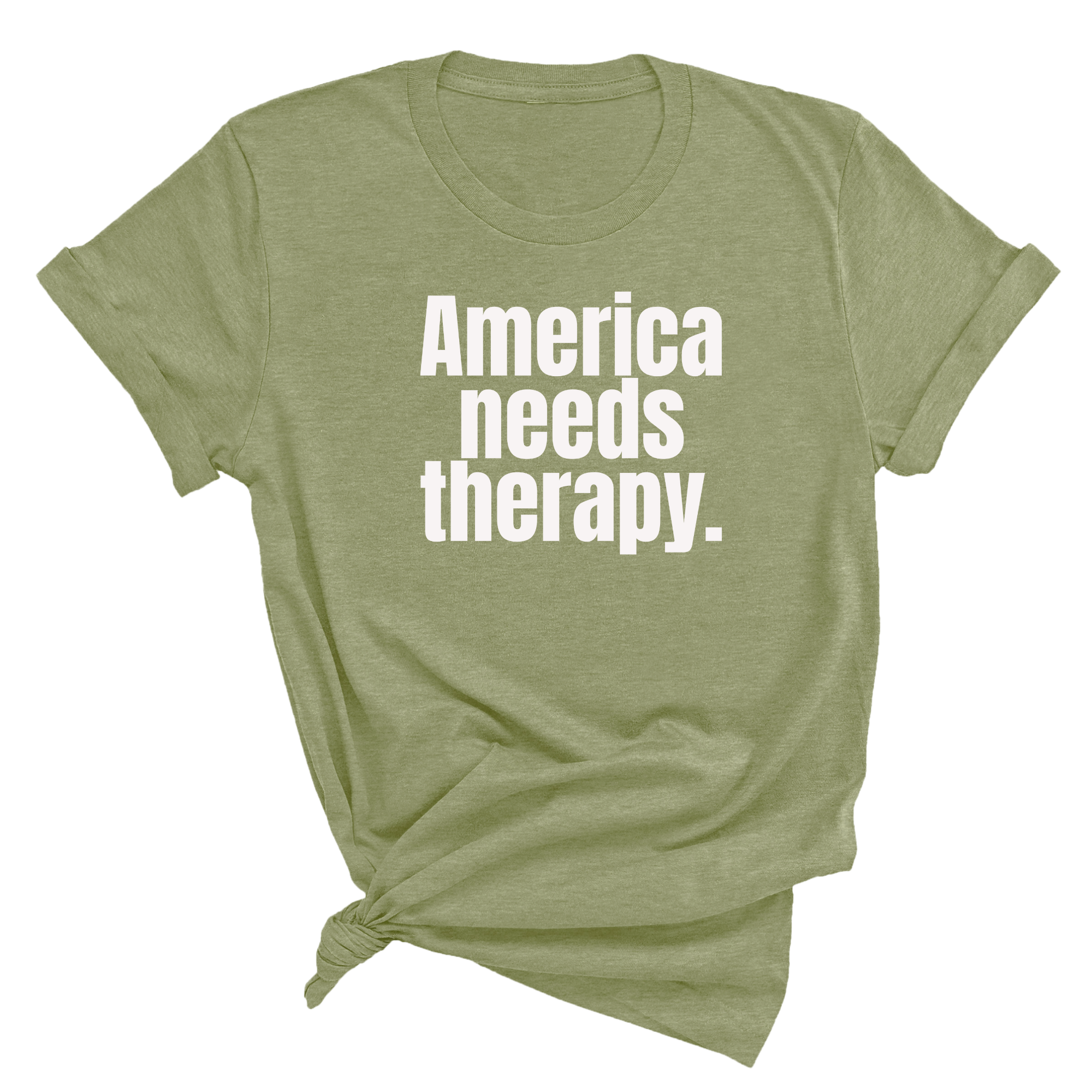 America Needs Therapy Unisex Tee-T-Shirt-The Original God Ain't Petty But I Am