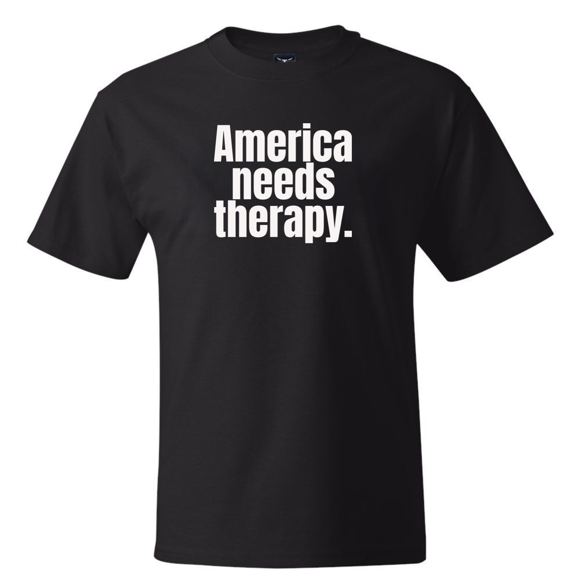 America Needs Therapy *BLACK TALL TEE* Unisex Tee