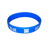 Vote Early Vote Blue Silicone Wristband – QR Code Edition
