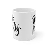 Bee Petty Mug 11oz (White/Black)-Mug-The Original God Ain't Petty But I Am