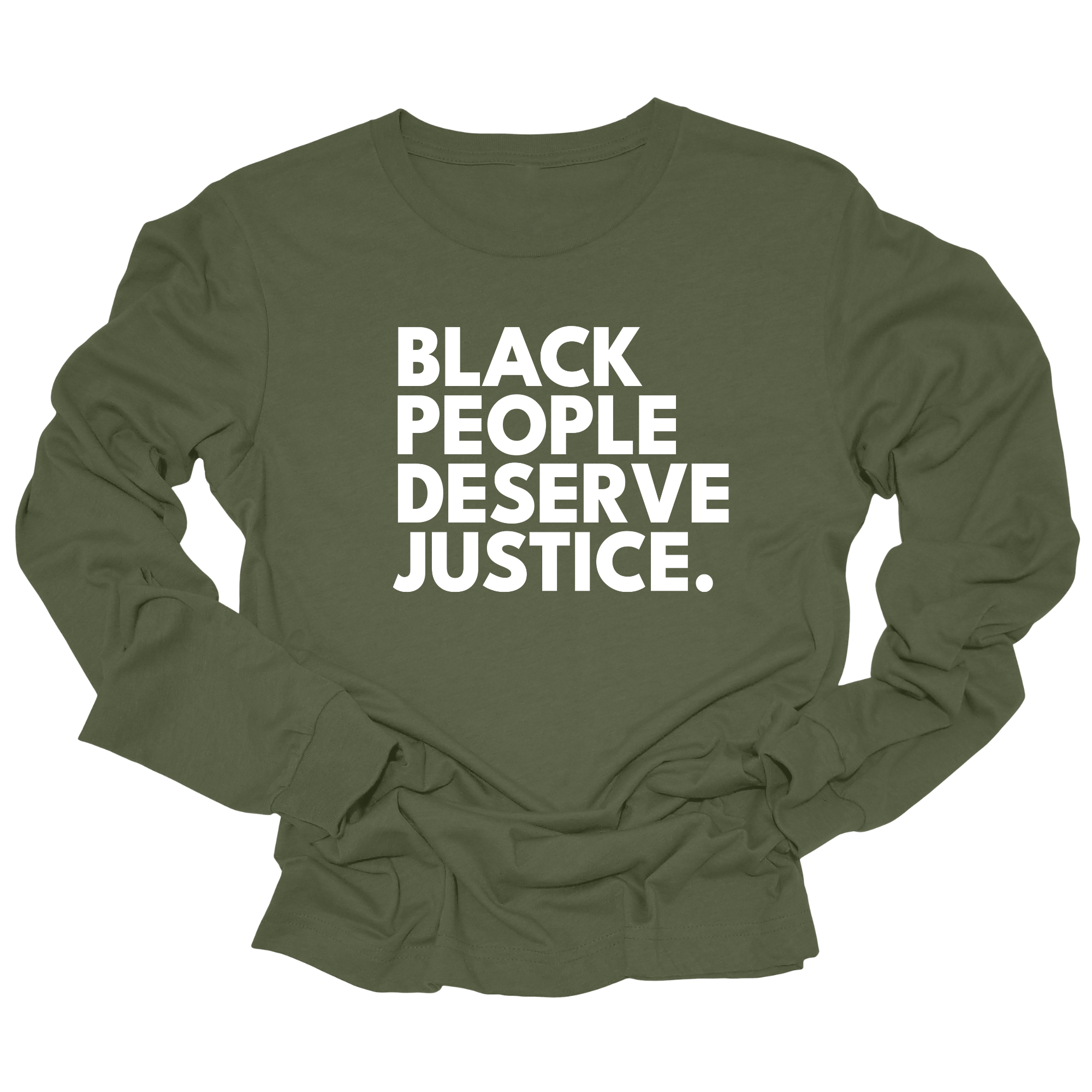 Black People Deserve Justice Unisex Long Sleeved Tee-Long Sleeved T-Shirt-The Original God Ain't Petty But I Am