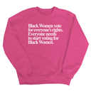Black Women vote for everyone's rights. Everyone needs to start voting for Black Women Unisex Sweatshirt-Sweatshirt-The Original God Ain't Petty But I Am