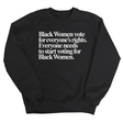 Black Women vote for everyone's rights. Everyone needs to start voting for Black Women Unisex Sweatshirt-Sweatshirt-The Original God Ain't Petty But I Am