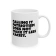 Calling It Patriotism Does Not Make It Less Racist Mug 11oz (White & Black)-Mug-The Original God Ain't Petty But I Am