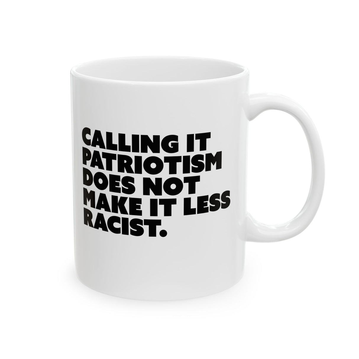Calling It Patriotism Does Not Make It Less Racist Mug 11oz (White & Black)-Mug-The Original God Ain't Petty But I Am