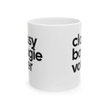 Classy Bougie Voter Mug 11oz (White & Black)-Mug-The Original God Ain't Petty But I Am