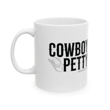 Cowboy Petty Mug 11oz (White & Black)-Mug-The Original God Ain't Petty But I Am