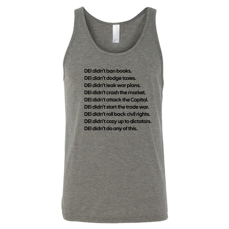 DEI Didn’t Do Any of This Unisex Tank Top-T-Shirt-The Original God Ain't Petty But I Am
