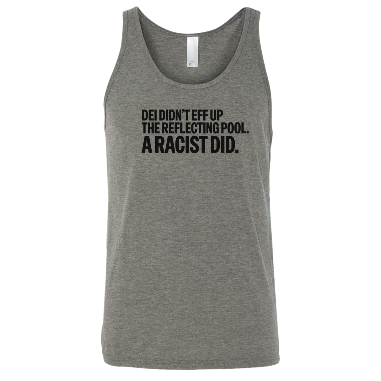 DEI didn't eff up the reflecting pool. A RACIST DID Unisex Tank Top-T-Shirt-The Original God Ain't Petty But I Am