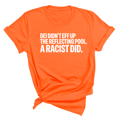DEI didn't eff up the reflecting pool. A RACIST DID Unisex Tee-T-Shirt-The Original God Ain't Petty But I Am