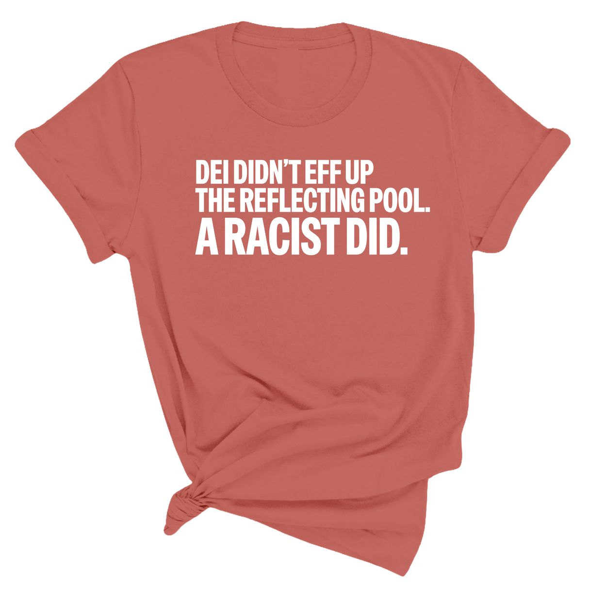 DEI didn't eff up the reflecting pool. A RACIST DID Unisex Tee-T-Shirt-The Original God Ain't Petty But I Am